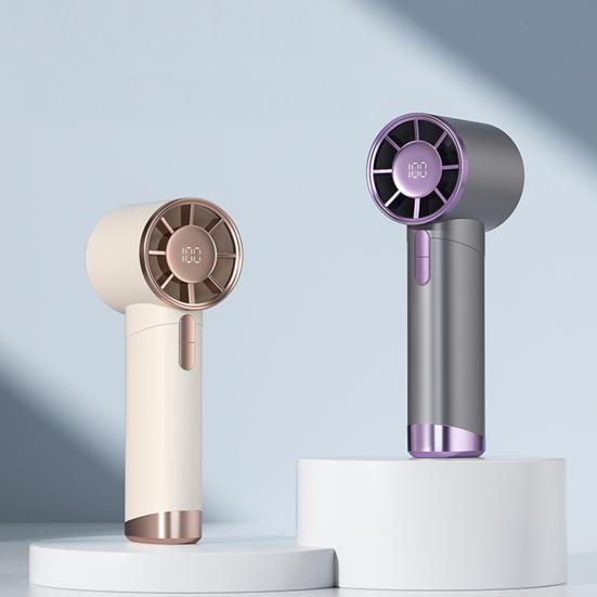 Ręczny wentylator z silnikiem bezszczotkowym 120 prędkości wiatru Silny przepływ powietrza Wyświetlacz cyfrowy Niski poziom hałasu Akumulatorowy osobisty wentylator chłodzący