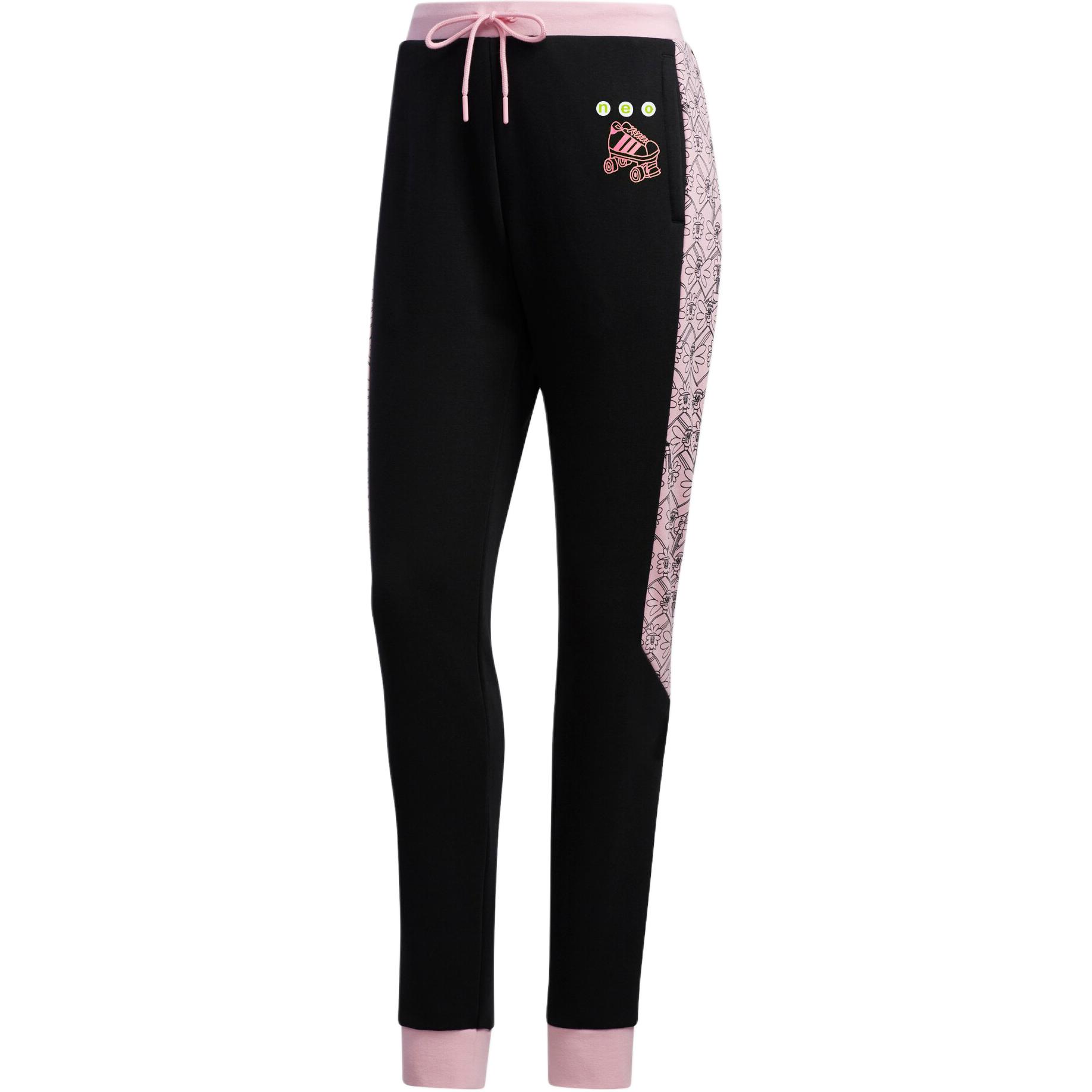 

Adidas Neo W Radio W Tp Slim Fit Comfortable Versatile Lace-Up Knitted Sports Pants Women Pants Pink Black FU3593 S