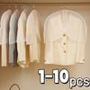 Hot Sale 1-10PCS Clothes Dust Cover EVA Waterproof Transparent Suit Coat Storage Bag Short Wardrobe Hanging