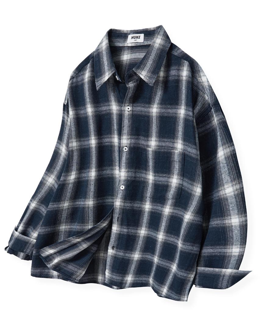 HUKE The City Check Shirt (Navy)