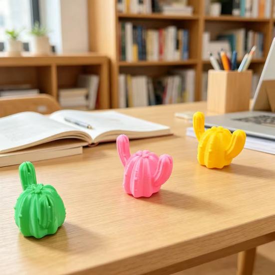 Cactus Photo Folder, Desktop Photo Business Card Holder, PLA Material Mini Size Photo Clip for Office Home Decor