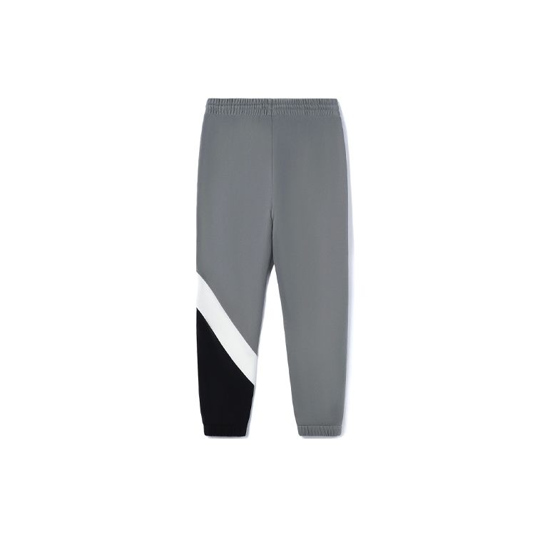 Li Ning Sports Lifestyle Series Logo Print Color Block Loose Fit Jogger Pants Men Bottoms Gray AKLRC05-4