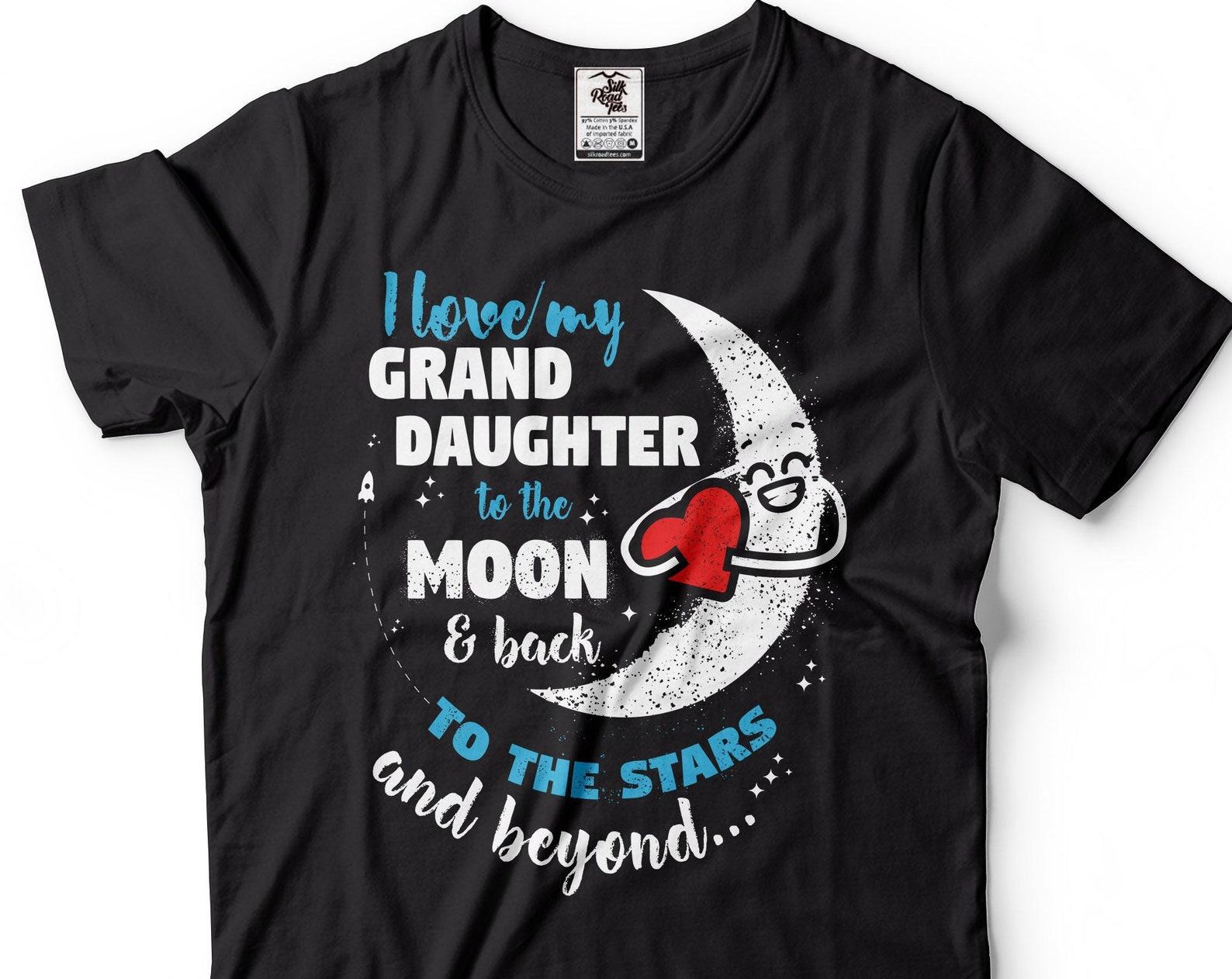 Granddaughter Grandpa T-Shirt: I Love You To The Moon & Back S