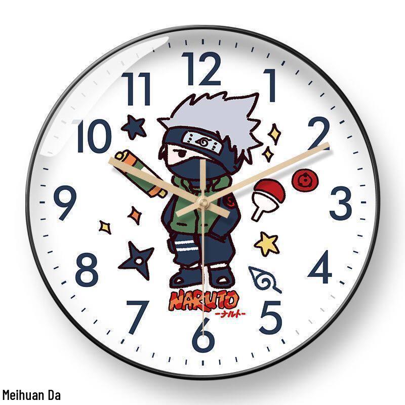 

Naruto & Sasuke Silent Wall Clock - Two-Dimensional Anime Design for Boys Bedroom 8 Inch