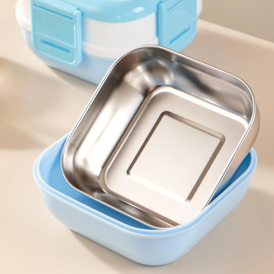 Adult Bento Box Food Grade Stainless Steel Lunch Container Two Stackable Leak-Proof Compartments Microwave Dishwasher Safe Lunch