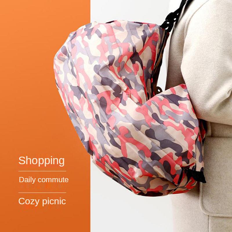 Foldable Shopping Bag, Portable Travel Tote Bag, Multi-purpose Large-capacity Storage Backpack