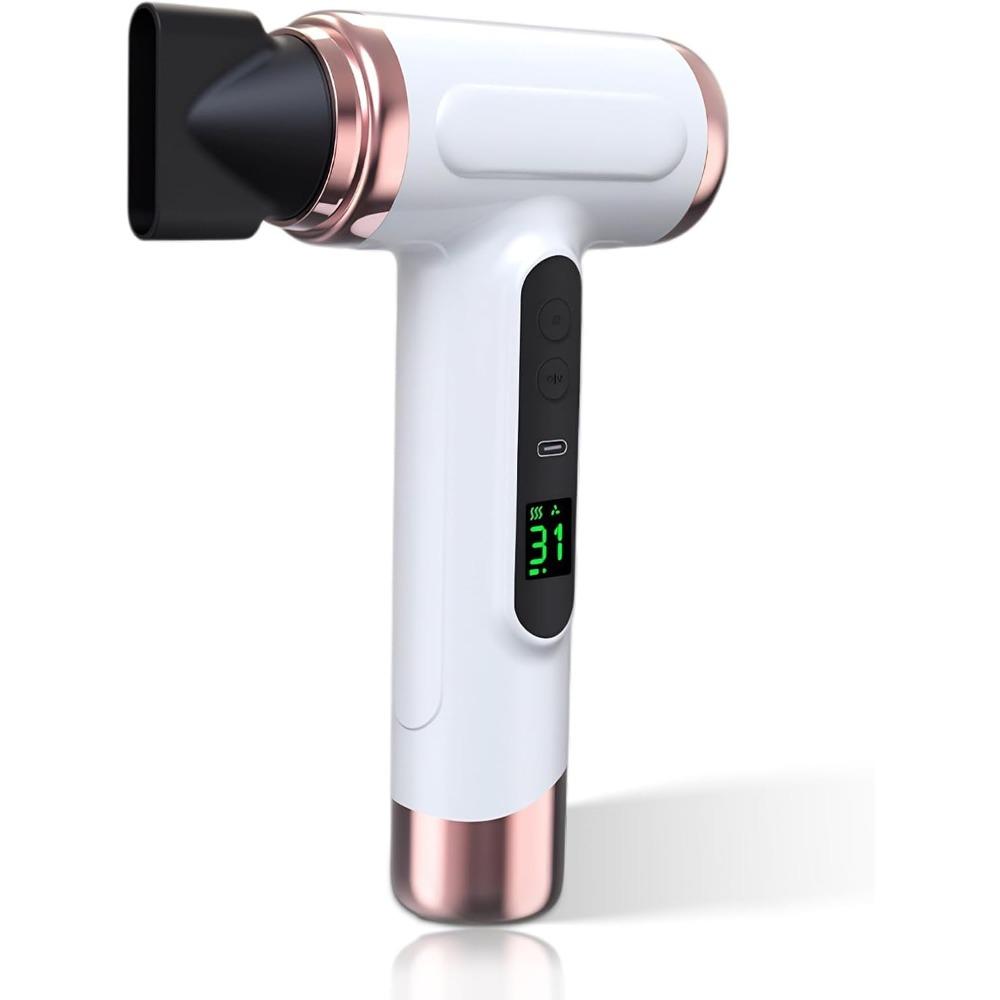 Cordless Hair Dryer, 15000mAh Rechargeable Blow Dryer 200W Battery Operated Hairdryer with 3 Adjustable Wind Modes and Display Screen