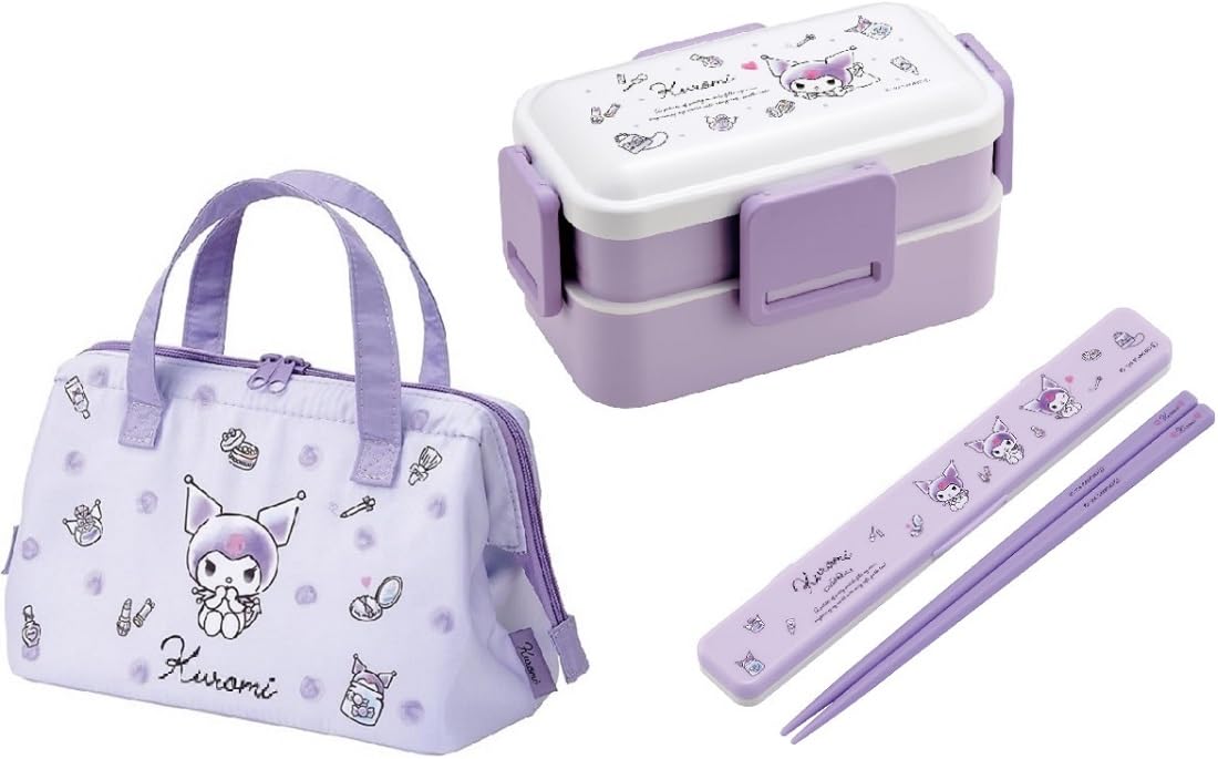 

Skater Kuromi Акварельная косметика Ланч Посудомоечная машина 600 мл Ланч-бокс Изолированный Ланч My Melody Акварельная косметика Герметичный Набор Коробка, Антибактериальный, фиолетовый
