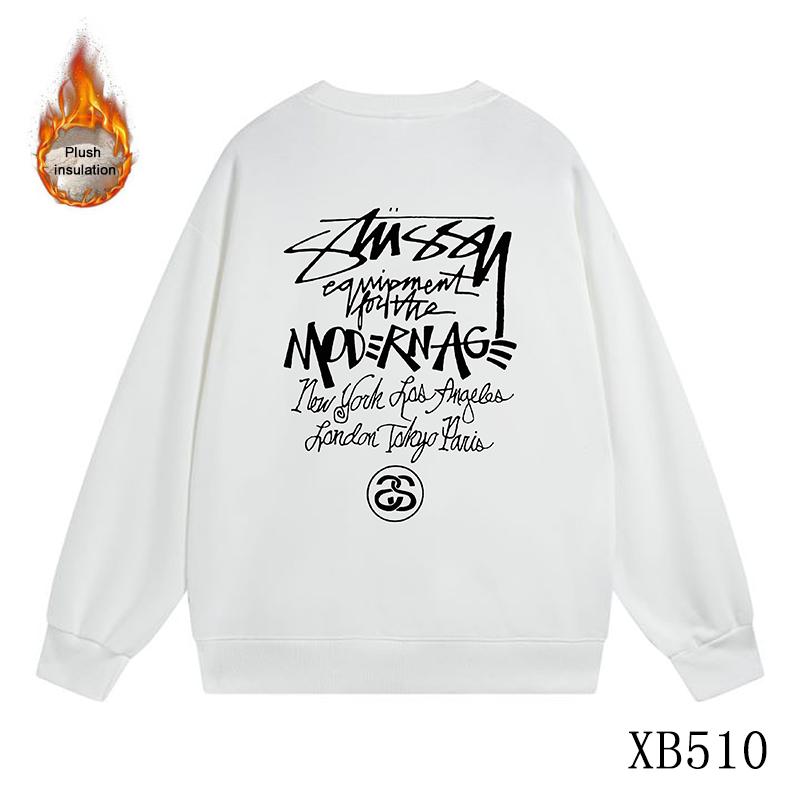 

Stussy 2023 Autumn and Winter Modernist Logo Printed Thickened and Plush Round Neck Sweater for Men and Women