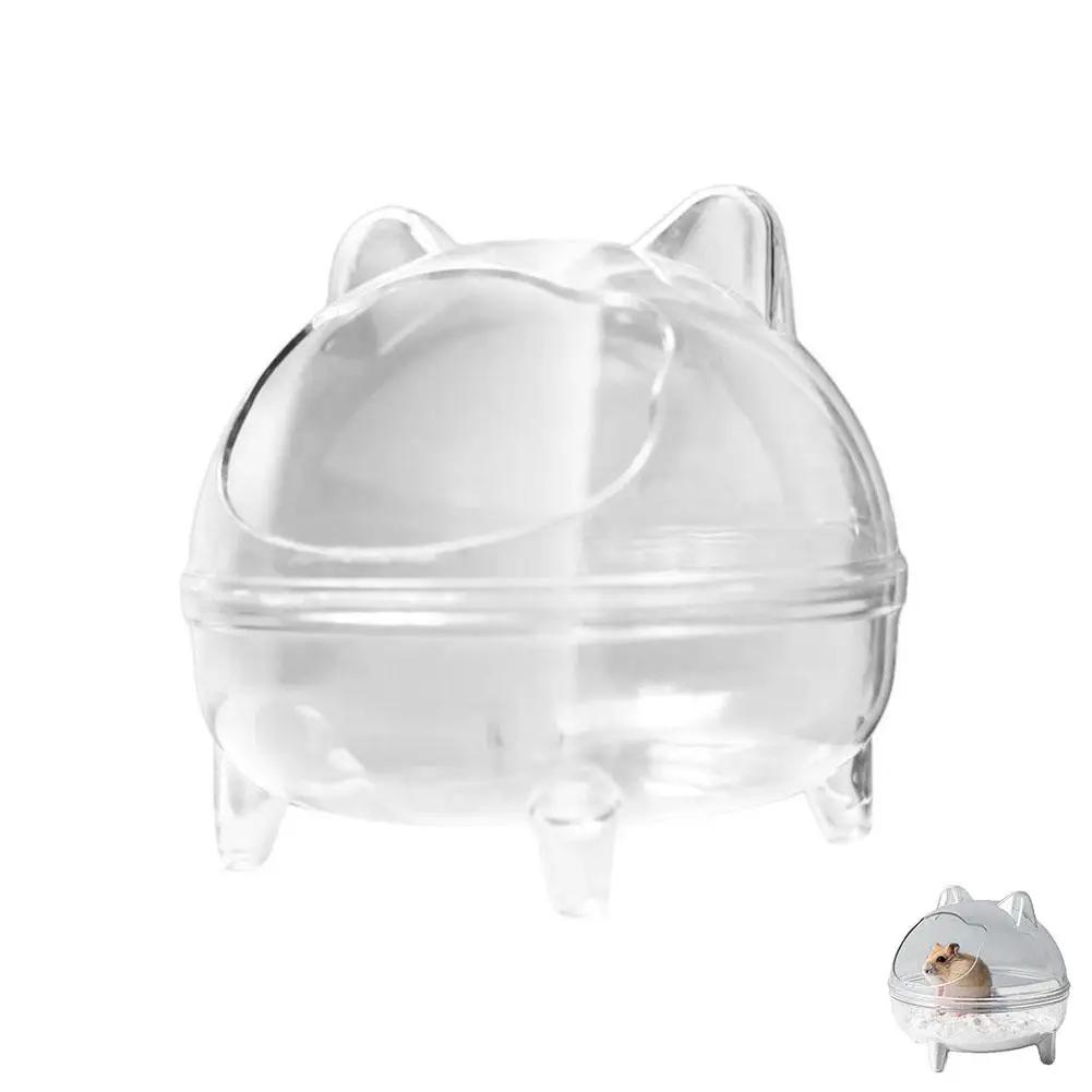 

Hamster Toilet Chinchilla Bath House Golden Bear Bathroom Fully Transparent Field Of View Anti-spill for Gerbil Other Small E3S7