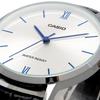 Casio Quartz Ladies Wristwatch LTP-VT01L-7B1 Silver Black Leather Band