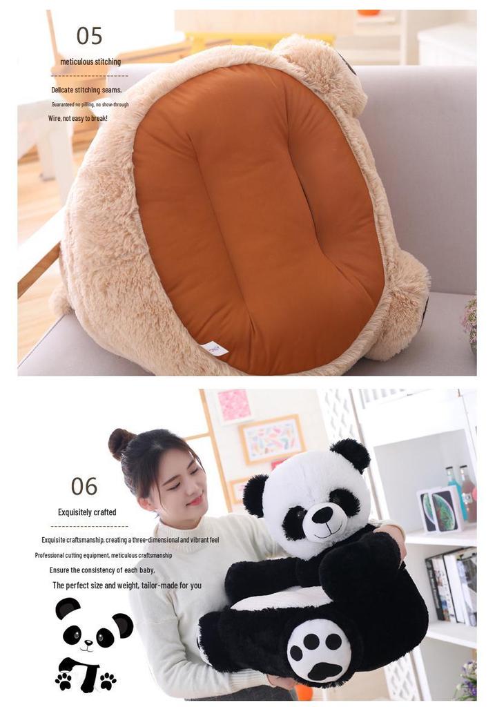 Morbido Divano Peluche Cartone Animato Panda per Bambini con Cuscino Tatami