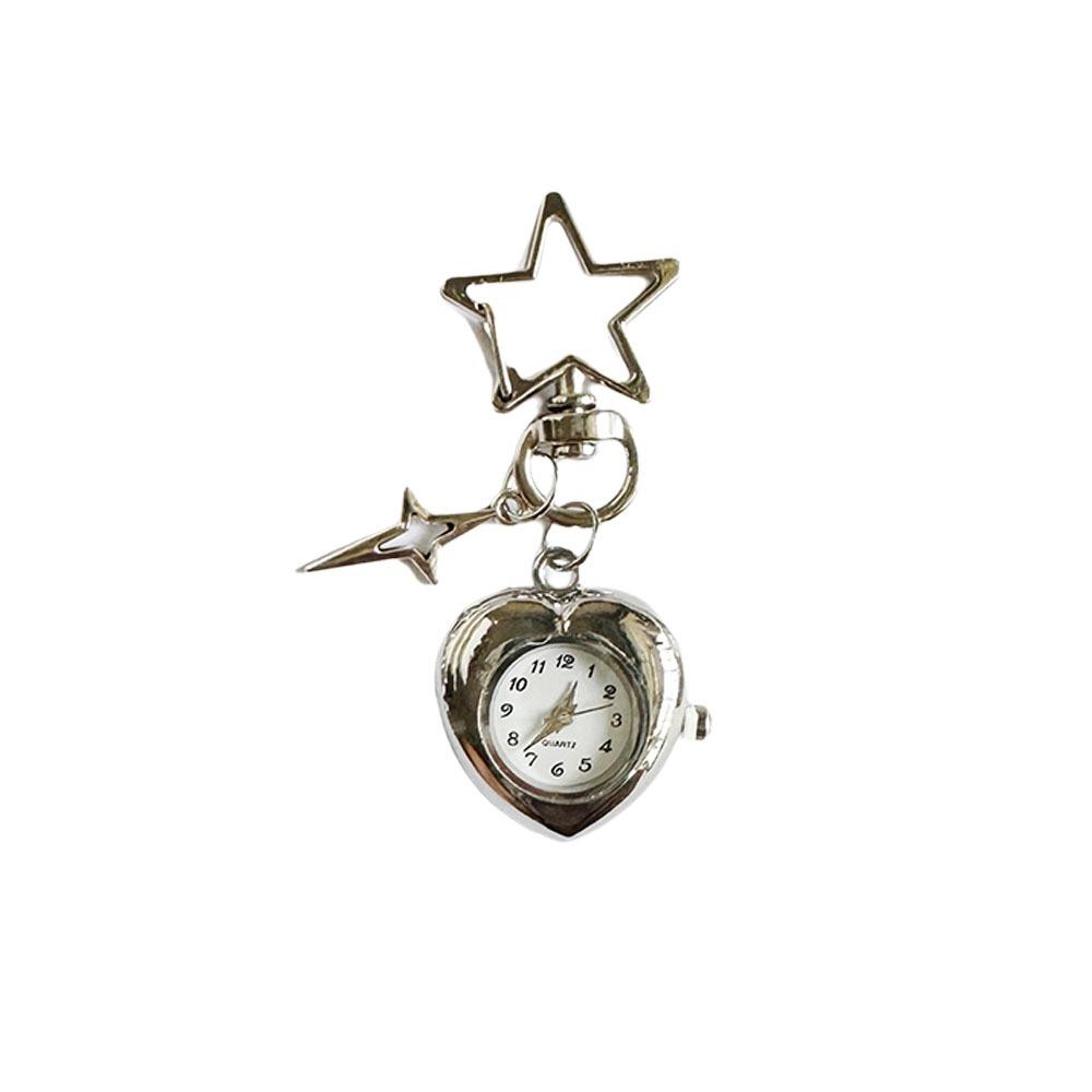 Vintage Look Steampunk Clock Keychain Handmade Couple Style Keychain Pocket Watch  Backpack Pendant 02