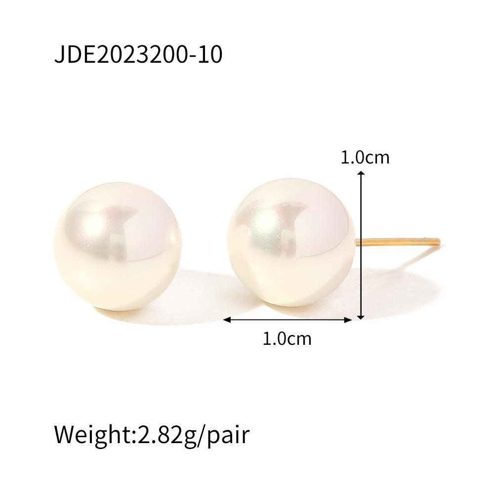 Stainless steel pearl stud earrings titanium steel earrings European and American earrings