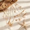 1 Pair Women Earrings, Long Tassel Shell Conch Starfish Design Drop Earrings, Imitation Pearls Earrings for Beach Vacation Jewelry