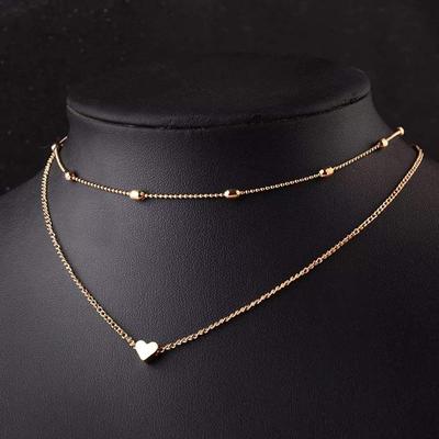 Fashion Stylish Multilayer Chain Pendant Necklace for Women and Girls Minimalist Heart Star Bohemian Crystal Choker Necklace
