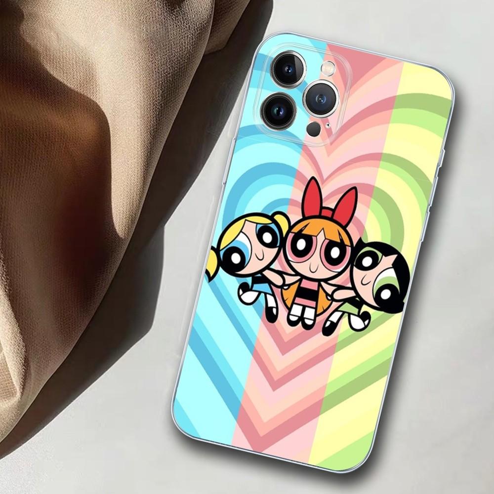 Girls Policeman Power-puffes Phone Case For iPhone 14 11 12 13 Mini Pro XS Max Cover 6 7 8 Plus X XR SE 2020 Funda Shell