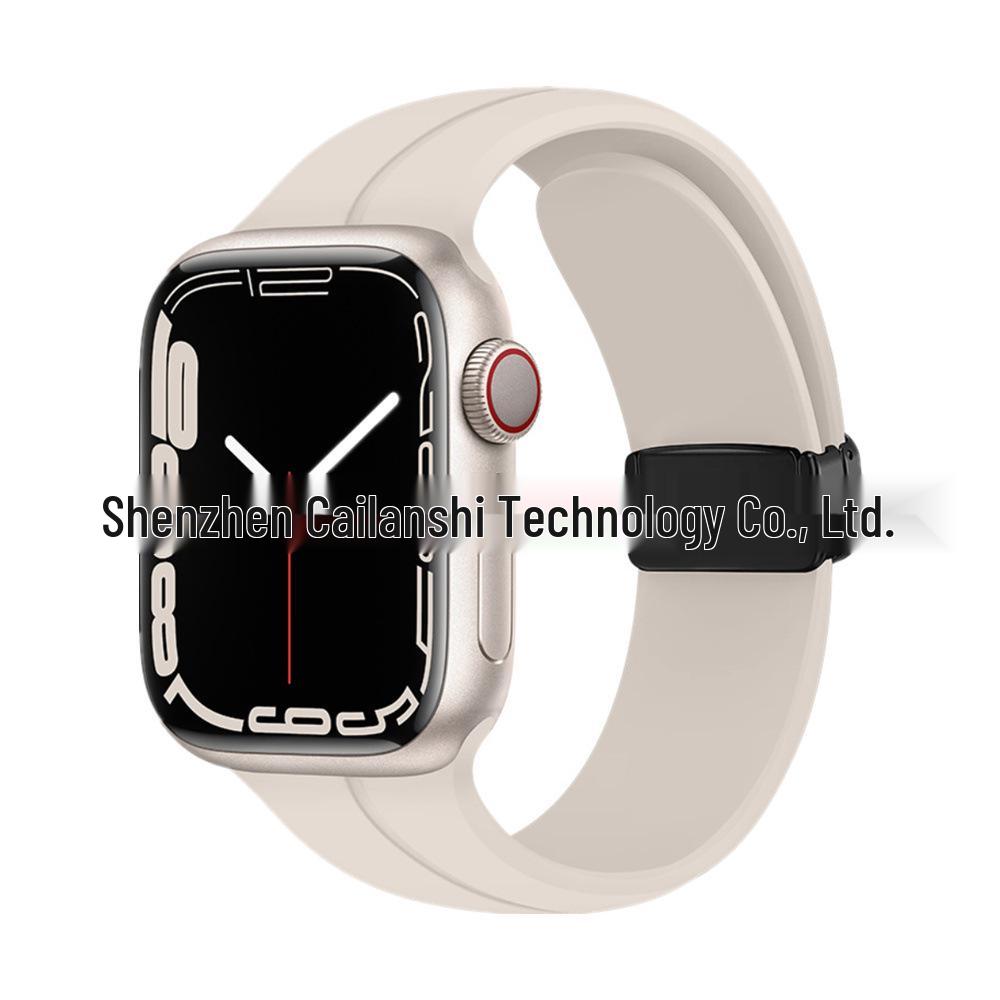 Magnetic Silicone Folding Buckle Band for Apple Watch & iWatch 6/7/8/9/10/SE/Ultra 2