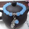Amethyst Chalcedony Bracelet with Vajra Bell Pendant - Handmade Beaded Jewelry for Women