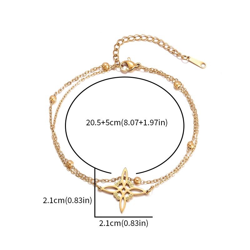 Stainless Steel Witchy Witchs Knot Double Layer Adjustable Bracelet Vintage Irish Lucky Knot Jewelry Gift for Women