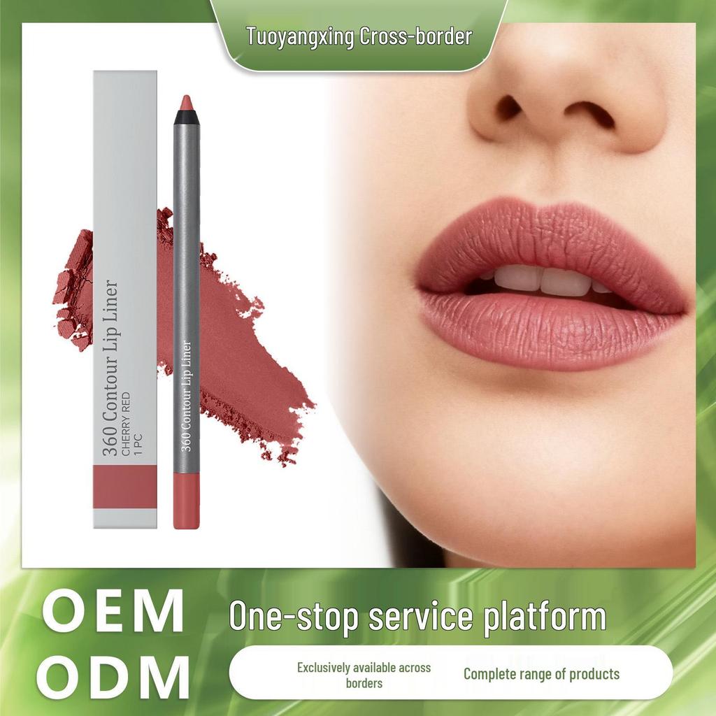 Cherry Red Matte Lip Liner: Smooth, Multi-functional, Portable Pencil for Natural, Easy-to-Apply Color