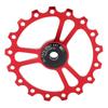 MEIJUN 17T Ceramic Rear Derailleur Guide Wheel Aluminum Alloy Rear Derailleur Pulley Wheel for Road Mountain BikeRed