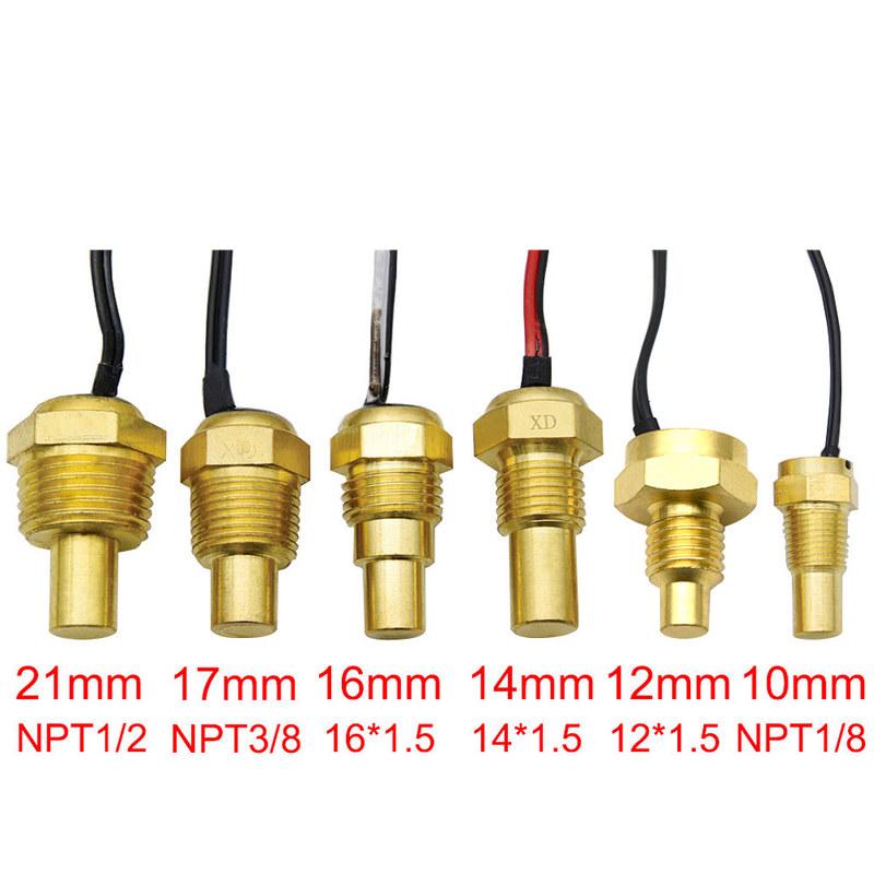10/12/14/16/17/21MM Racing Car Meter Engine Temperature Sensor 12V/24V Water Temperature Sensor for Car Truck Boat