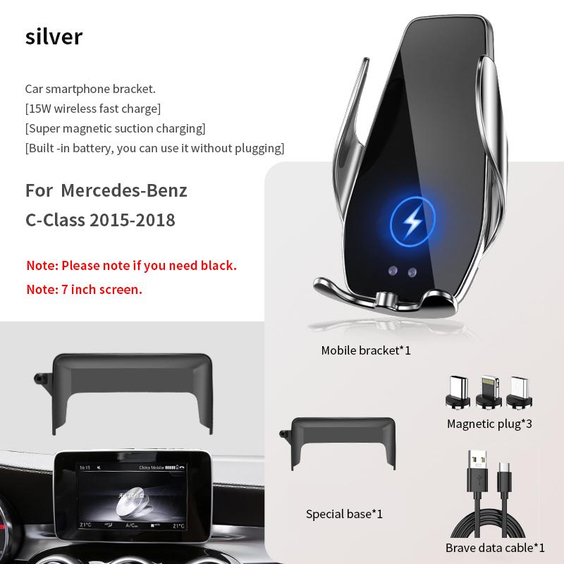 Supporto per telefono per auto per Mercedes-Benz Classe C/GLC/V 2015-2023 staffa di navigazione su schermo magnetico ricarica wireless nuova energia