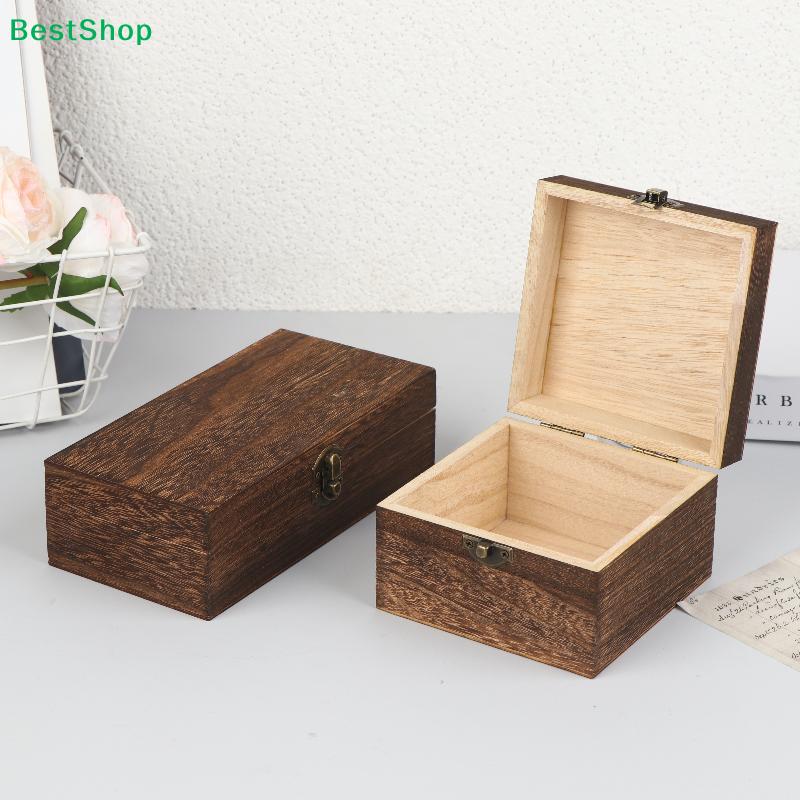 Retro Wooden Keepsake Box – Durable Storage Case with Metal Clasp for Home & Office