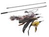 Extendable Fishing Rod with Feathers and Bell | Black 85cm - Black Fishing Rod 85cm