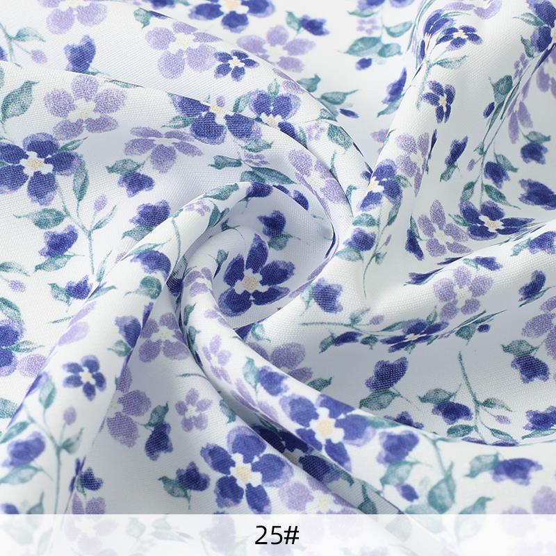 0,5 m/1 m/2 m Mjuk Rosmönstrad Chiffongtyg för Sömnad av Sommarklänningar, Skjortor, Sängkläder, Handgjorda DIY-Klädtyger TJ22839