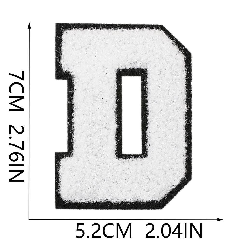 White 7Cm English Letter Embroidery Cloth Sticker Computer Embroidery Label Clothing Accessories Decorative Embroidery Sticker Ironing Stamp