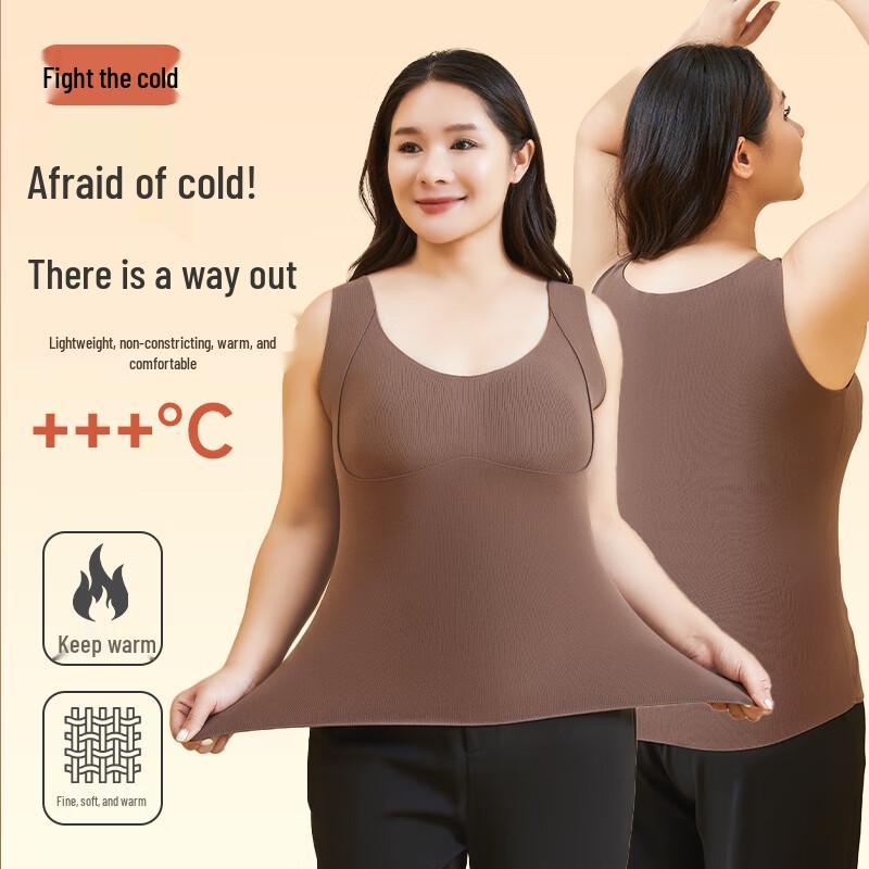 Yuzhaolin Women s Plus Size Thickened Thermal Vest with Chest Pad 3XL