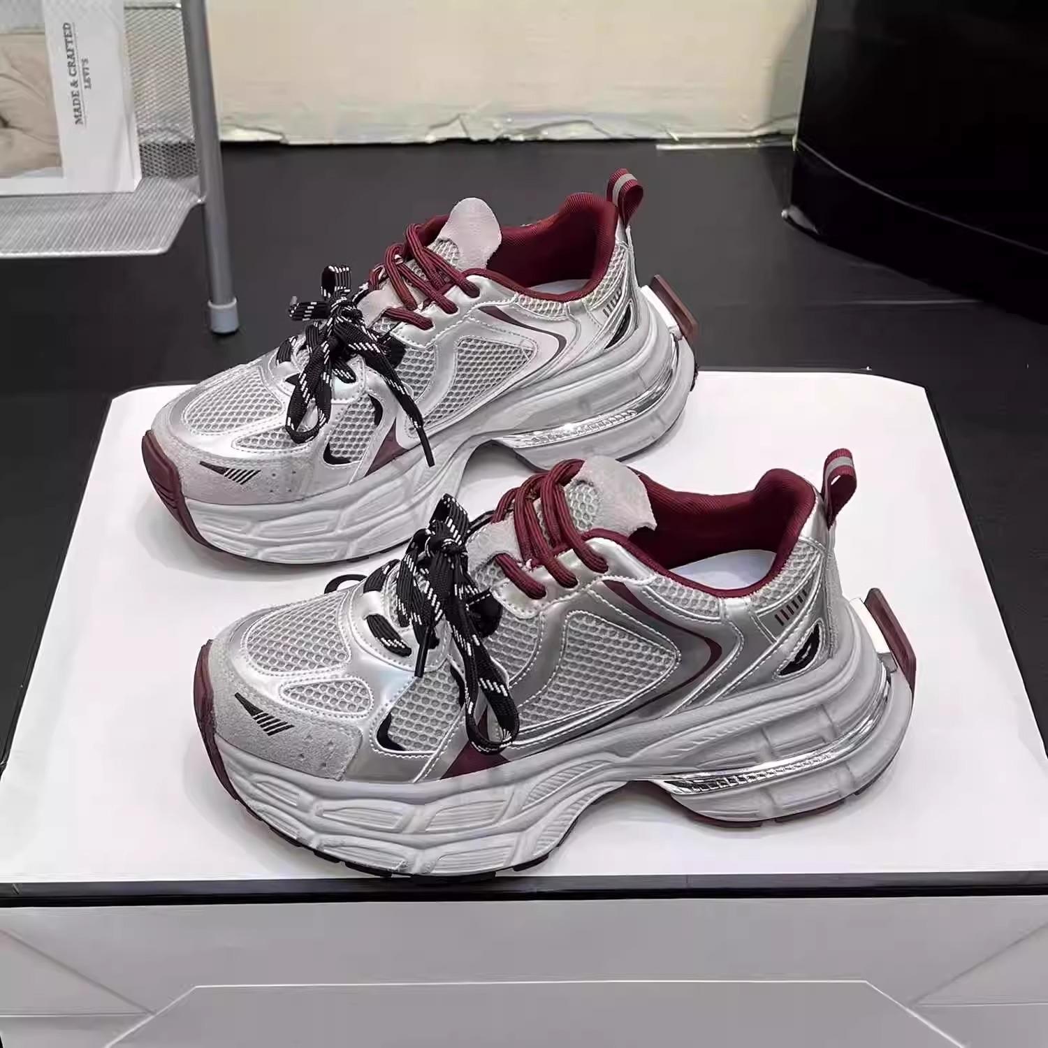 

Autumn 2025 Women s Trendy Thick-Soled Platform Sneakers - Non-slip, Breathable, Comfortable Mesh Sports Shoes 35 сірий колір