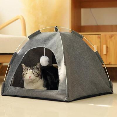 Haustierzeltbett, abnehmbarer Katzensofakorb, halbgeschlossenes Katzenhaus aus Segeltuch, Hundehöhle, Hütte, Katzenschlafbett für die Raumdekoration, Heimtierbedarf