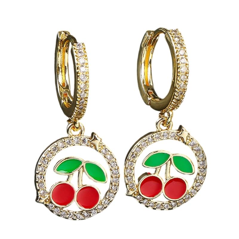 Vintage Cherry Ear Jewelry Women Earring Stylish Women Wedding Earrings Ears Pendant Comfortable Wearing for Woman