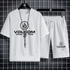 2025 VOLCOM Nové pánské teplákové soupravy 2dílné obleky s krátkým rukávem Potisk Tričko + Tepláky Sady Studentské Ležérní Letní Sportovní Oblečení