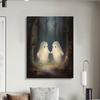 Vintage Halloween Cute Black Cat Candle Ghost Canvas Painting Nordic Dark Horror Academy Posters Bedroom Wall Art Home Decor