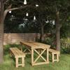 Day and Night - Day and Night Garden Dining Set 3 Pieces Impregnated Pine Wood