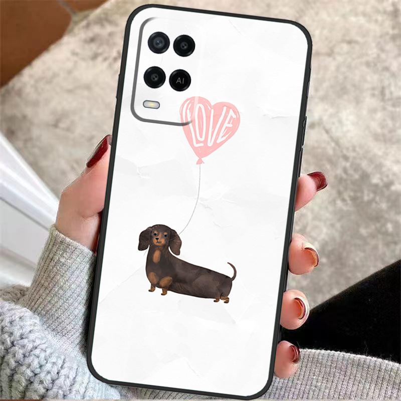 

Cute Dachshund Dog Case For Oppo A60 A80 A40 A5 Pro A15 A16 A17 A57 A77 A94 A74 A54 A76 A96 A18 A38 A58 A78 A98 OPPO A60 4G