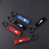 KQBU1 Car Styling Emblem Zinc Alloy Keyring Motorcycle Suede Leather Keychain for BMW M Performance E30 E34 E36 F21 F30 F35 M3 M5 X3