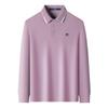 MONTAGUT Men's Autumn Breathable Long-Sleeve Mesh Pique Polo Shirt with Jacquard Collar