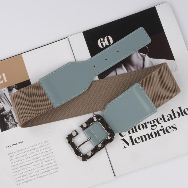 Leather Belt Elastic Elastic Belt Women'S Personalized Dress Suit Decorative Temperament Waist Seal Waist Thin