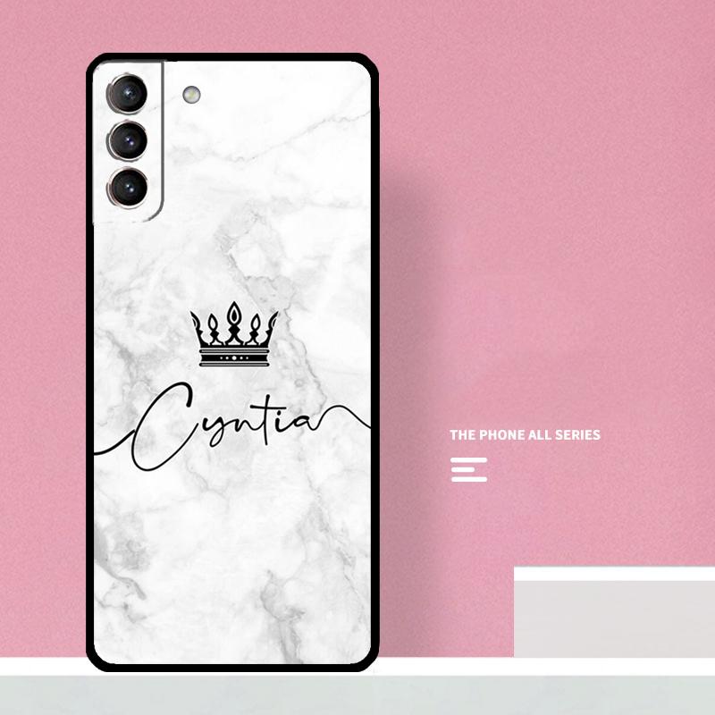 Personalised Marble Customized Name Case For Samsung Galaxy S23 S22 Ultra Plus S8 S9 S10 Plus Note 10 20 S21 FE S20 FE Cover