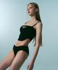 VINAJ Ribbon V-Shirt Half-Top Bikini Bra (Black)