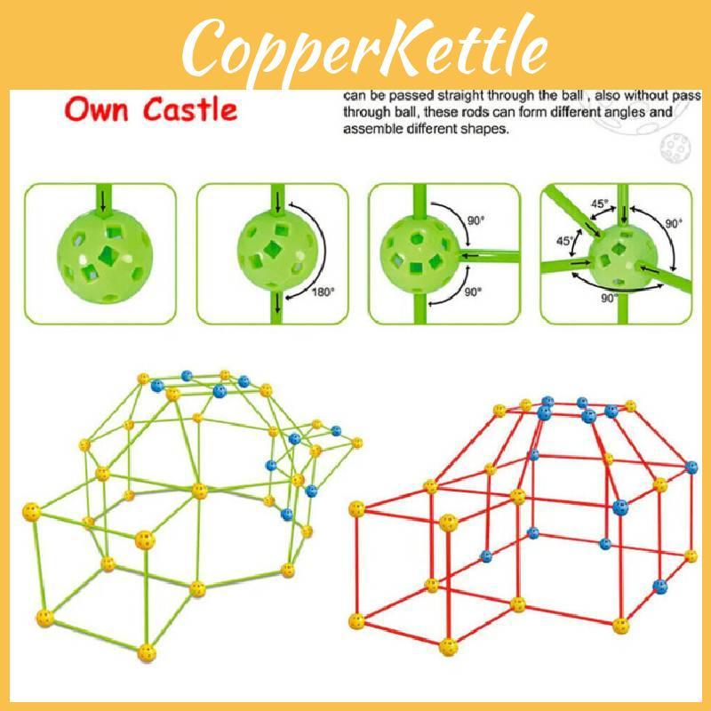 Childrens Diy Construction Tent Set With Plastic Building Blocks For Creative And Educational Fun