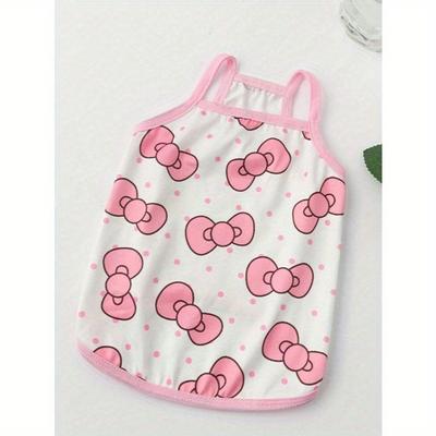 Pet Clothes Dog Cat Cute Camisole Vest Anti-Shedding, Cute Bow Tie Harness Vest Clothing For Small Dogs, Summer Sling Vest Clothes For Small Dogs