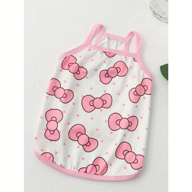 Pet Clothes Dog Cat Cute Camisole Vest Anti-Shedding, Cute Bow Tie Harness Vest Clothing For Small Dogs, Summer Sling Vest Clothes For Small Dogs