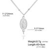 EUEAVAN Virgin Mary Cross Pendant Necklace for Women Holy Mother Maria Necklaces Stainless Steel Christian Amulet Jewelry Gift