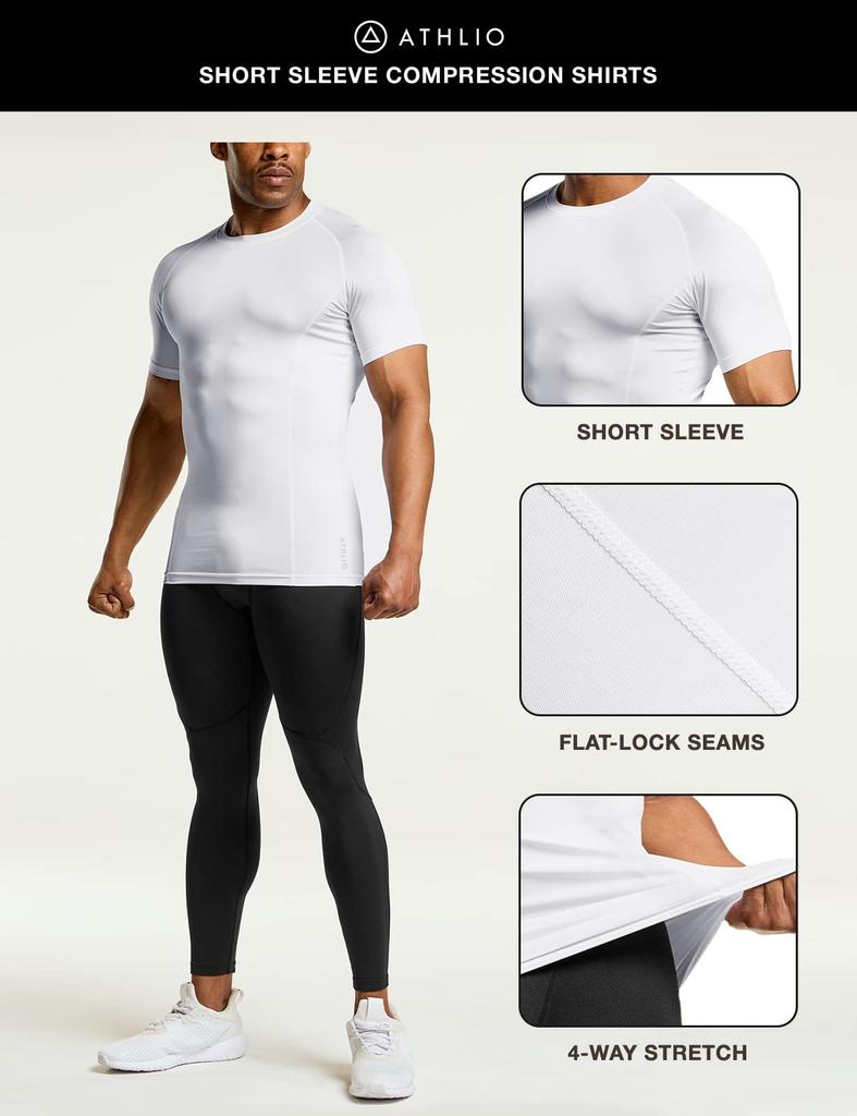 Compression Wear Sports Shirt Short Sleeve Underwear Set Sweat Quick Running Fitness Muscle Training Compression Power Stretch All Seasons Round Neck